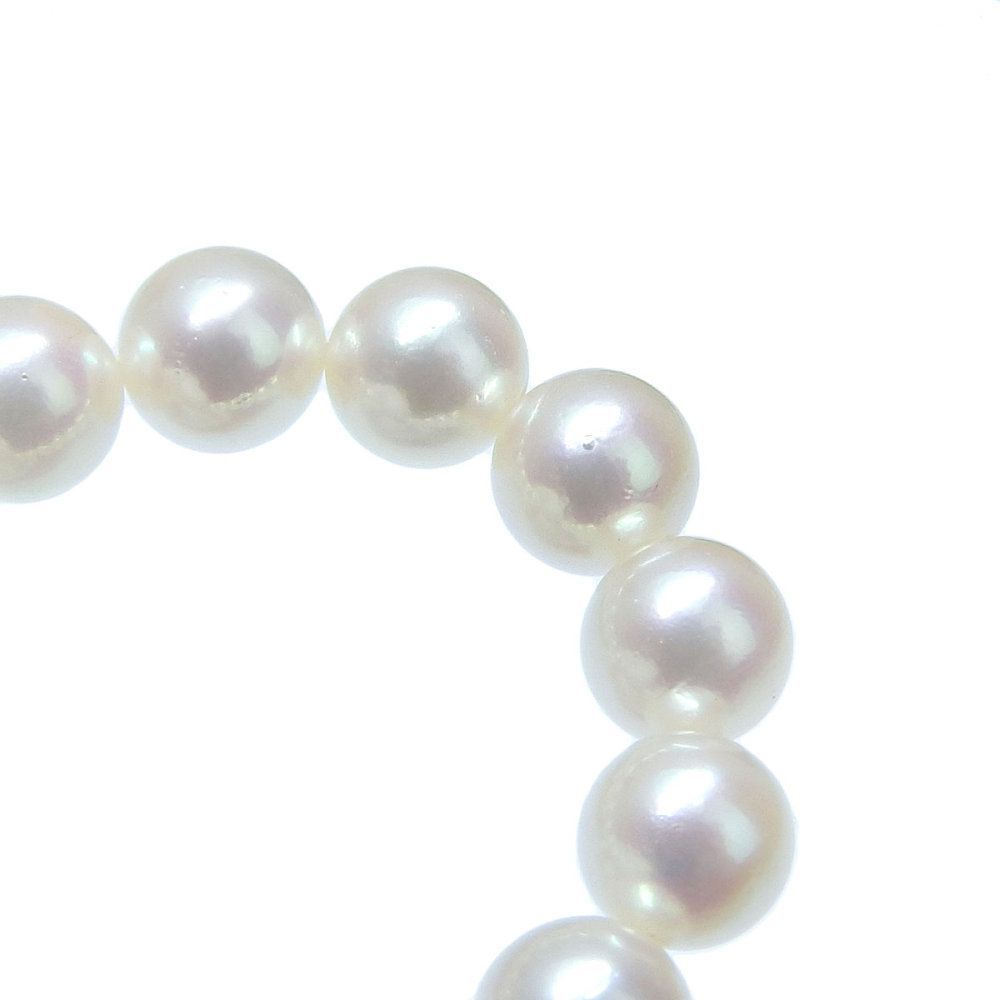Mikimoto 6.5mm Akoya pearl necklace 39cm length with silver clasp, used condition