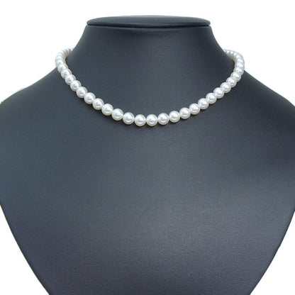 Mikimoto 6.5mm Akoya pearl necklace 39cm length with silver clasp, used condition
