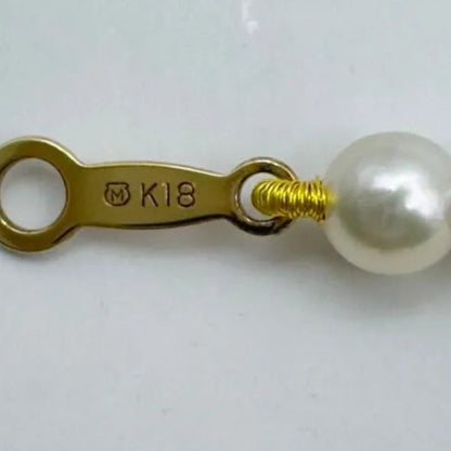 Mikimoto Baby Pearl Necklace with white pearls and K18 gold clasp, 41 cm length, simple elegant design