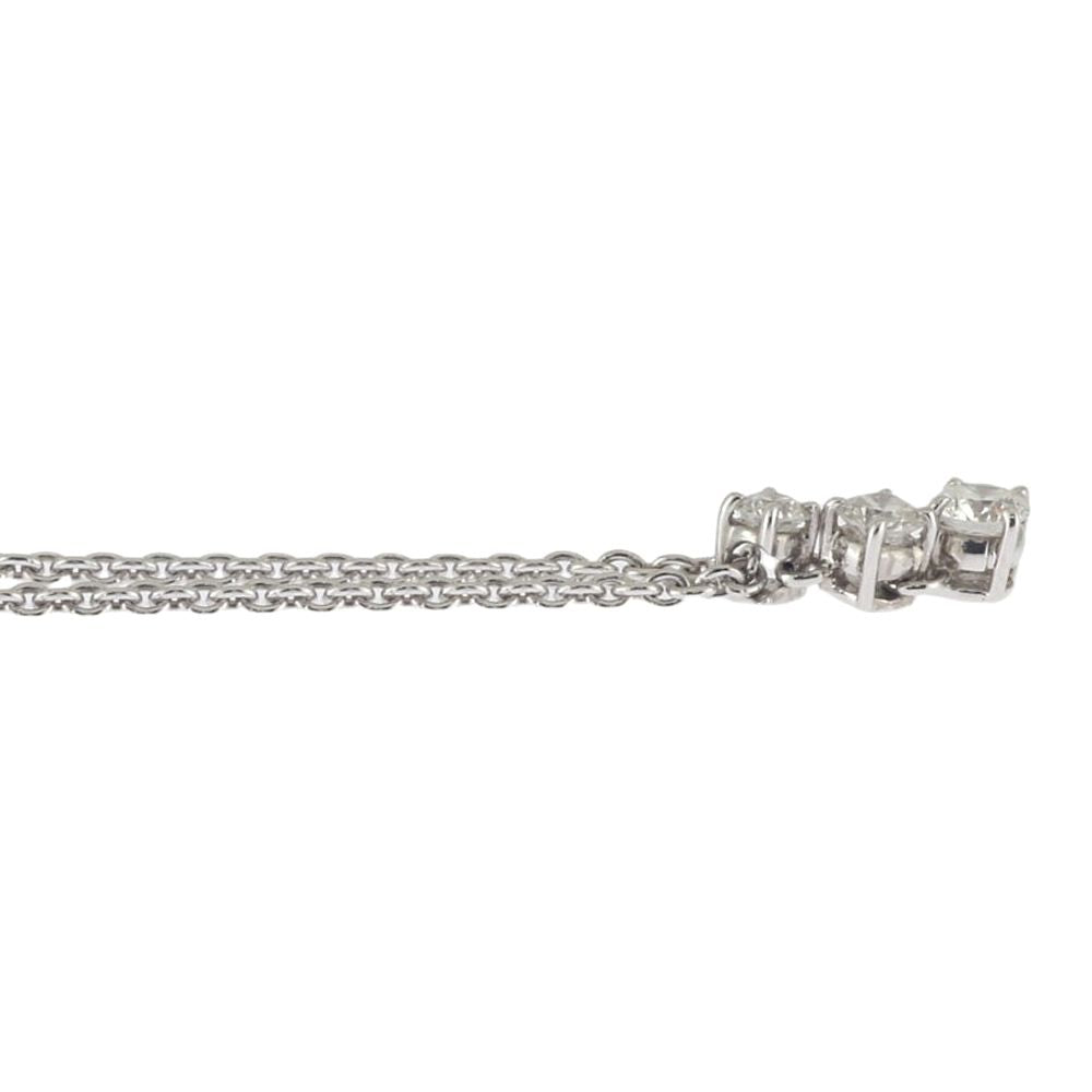 Mikimoto ladies necklace in 18K white gold with diamond detail and K18WG engraving on clasp