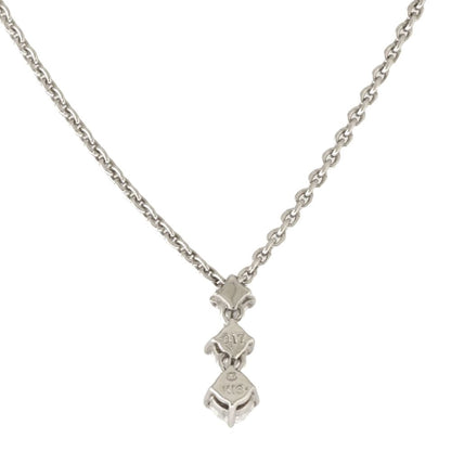 Mikimoto ladies necklace in 18K white gold with diamond detail and K18WG engraving on clasp