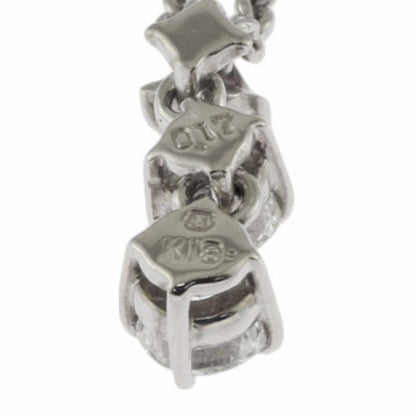 Mikimoto ladies necklace in 18K white gold with diamond detail and K18WG engraving on clasp