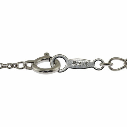 Mikimoto ladies necklace in 18K white gold with diamond detail and K18WG engraving on clasp