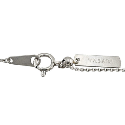 Tasaki 18K white gold necklace with diamond pendant for ladies, silver color, weight 5.1g