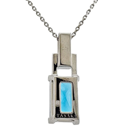Tasaki 18K white gold necklace with diamond pendant for ladies, silver color, weight 5.1g