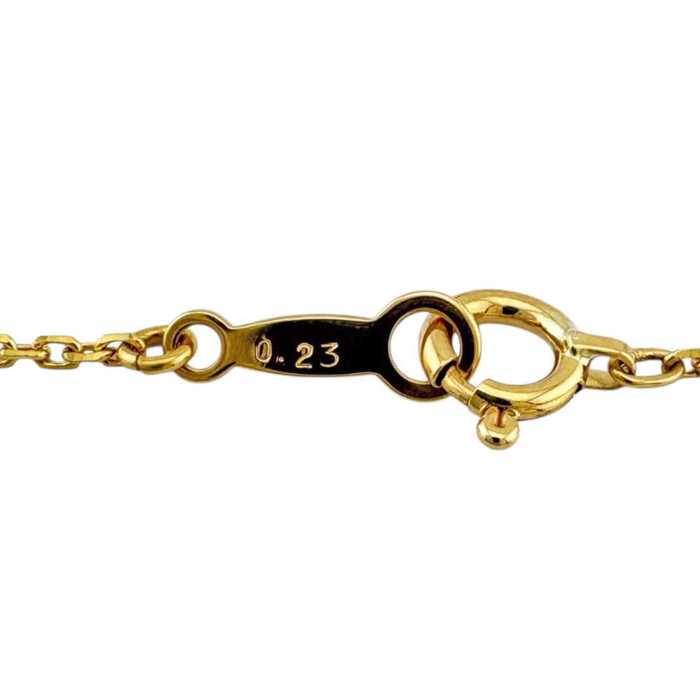 Mikimoto ladies necklace in 18K yellow gold with sapphire, weighing 2.6g, marked K18 on clasp, made in Japan