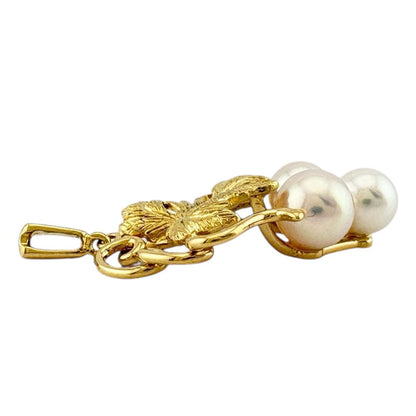 Mikimoto 18K yellow gold pendant top featuring a lustrous Akoya pearl for ladies