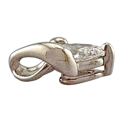 Tasaki platinum pendant top with 0.30 carat diamond, measuring 7.0 mm by 10.5 mm, delicate ladies jewelry