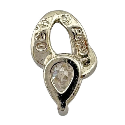Tasaki platinum pendant top with 0.30 carat diamond, measuring 7.0 mm by 10.5 mm, delicate ladies jewelry