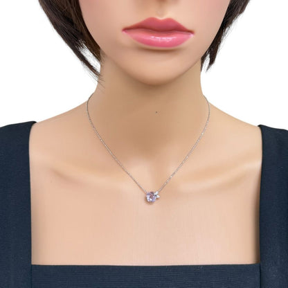 Tasaki 18K white gold ladies necklace with morganite gemstone featuring 40cm adjustable chain