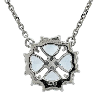 Tasaki Pt900 platinum necklace with aquamarine gemstone for ladies in silver color weighing 6.1 grams
