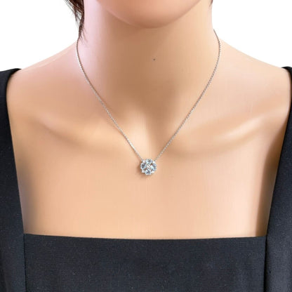 Tasaki Pt900 platinum necklace with aquamarine gemstone for ladies in silver color weighing 6.1 grams
