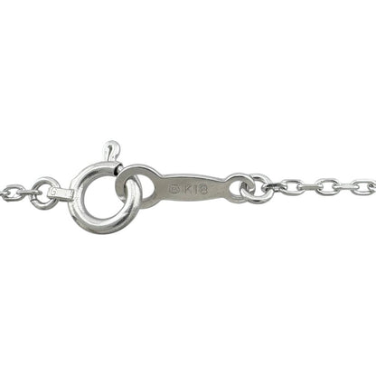 Mikimoto 18K white gold drop necklace with diamond for ladies, silver color, weighing 3.2 grams