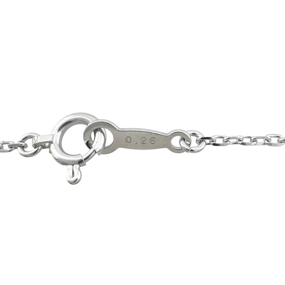 Mikimoto 18K white gold drop necklace with diamond for ladies, silver color, weighing 3.2 grams