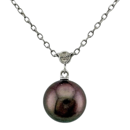 Mikimoto 18K white gold diamond necklace for ladies with K18WG engraved clasp, silver color, lightweight design