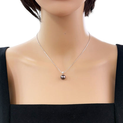 Mikimoto 18K white gold diamond necklace for ladies with K18WG engraved clasp, silver color, lightweight design