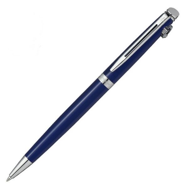 Waterman Metropolitan Essential Blue CT oil-based twist ballpoint pen with matte black lacquer and gold trim
