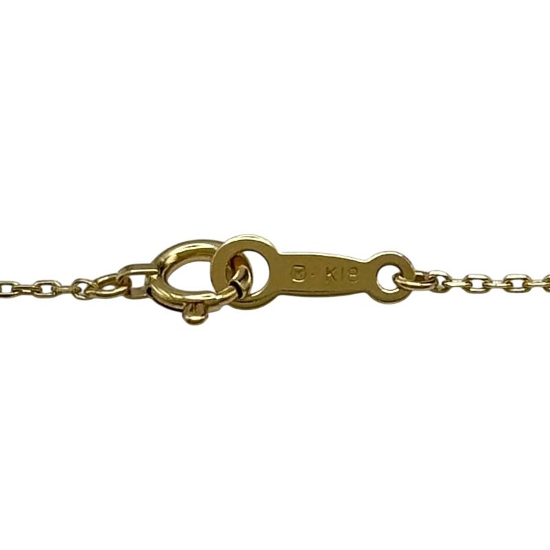 Mikimoto K18 gold ladies necklace with pearl and diamond stones, 23.3 mm length and 15.2 mm width