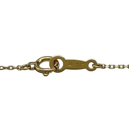 Mikimoto K18 gold ladies necklace with pearl and diamond stones, 23.3 mm length and 15.2 mm width