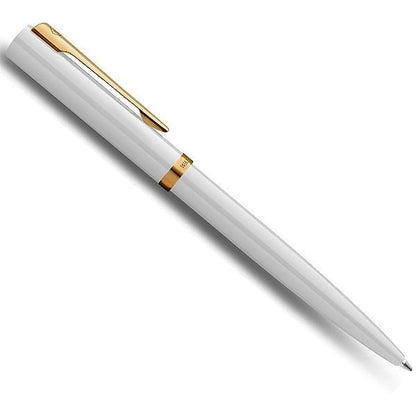WATERMAN Impression White GT oil-based ballpoint pen with gold coating finish and glossy stainless steel body