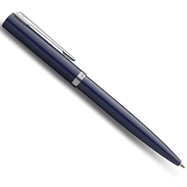WATERMAN Impression Blue CT oil-based gel pen with gold and palladium trim, stainless steel body, and twist mechanism