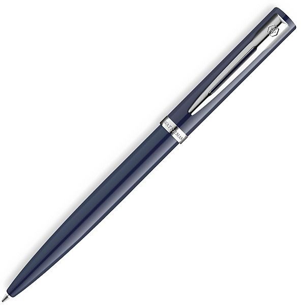 WATERMAN Impression Blue CT oil-based gel pen with gold and palladium trim, stainless steel body, and twist mechanism