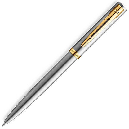 Waterman Impression Stainless Steel GT ballpoint pen with gold coating and fine oil-based point