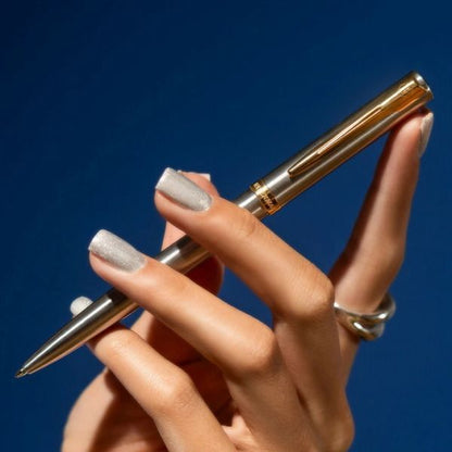 Waterman Impression Stainless Steel GT ballpoint pen with gold coating and fine oil-based point