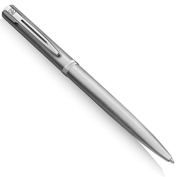 WATERMAN Impression stainless steel CT ballpoint pen with twist mechanism, slim F tip, gold and palladium trim