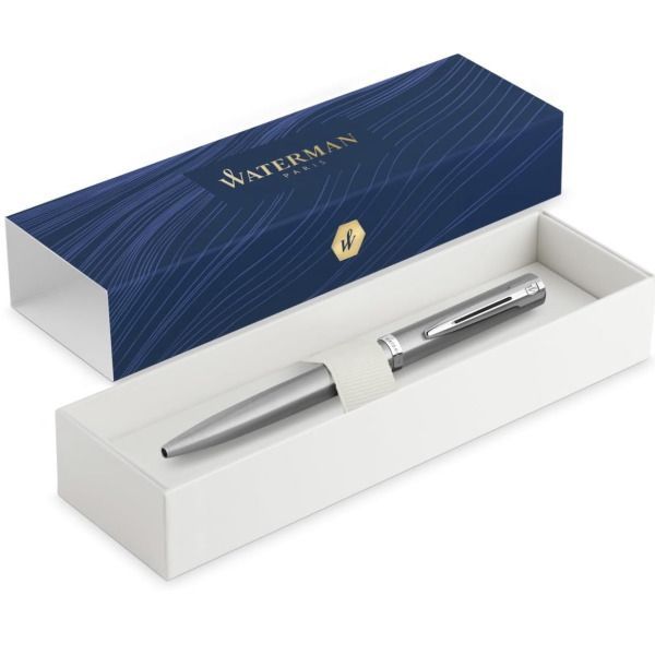 WATERMAN Impression stainless steel CT ballpoint pen with twist mechanism, slim F tip, gold and palladium trim