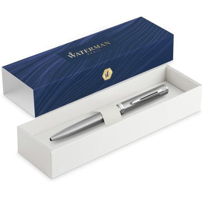 WATERMAN Impression stainless steel CT ballpoint pen with twist mechanism, slim F tip, gold and palladium trim