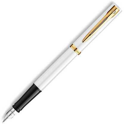 WATERMAN Impression White GT fountain pen with gold-coated clip and stainless steel glossy lacquer finish