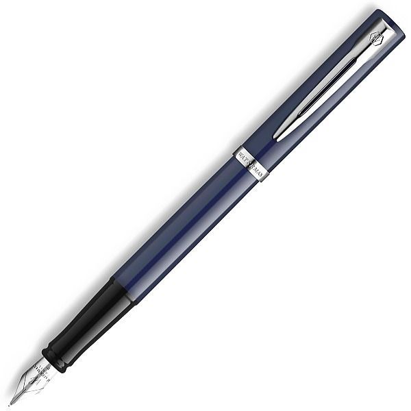 WATERMAN Impression Blue CT Fine Point Fountain Pen with stainless steel body and gold coating clip