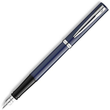 WATERMAN Impression Blue CT Fine Point Fountain Pen with stainless steel body and gold coating clip