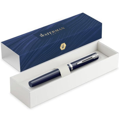 WATERMAN Impression Blue CT Fine Point Fountain Pen with stainless steel body and gold coating clip