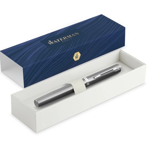WATERMAN Impression fine pen in stainless steel with gold trim and 0.3mm stainless steel nib
