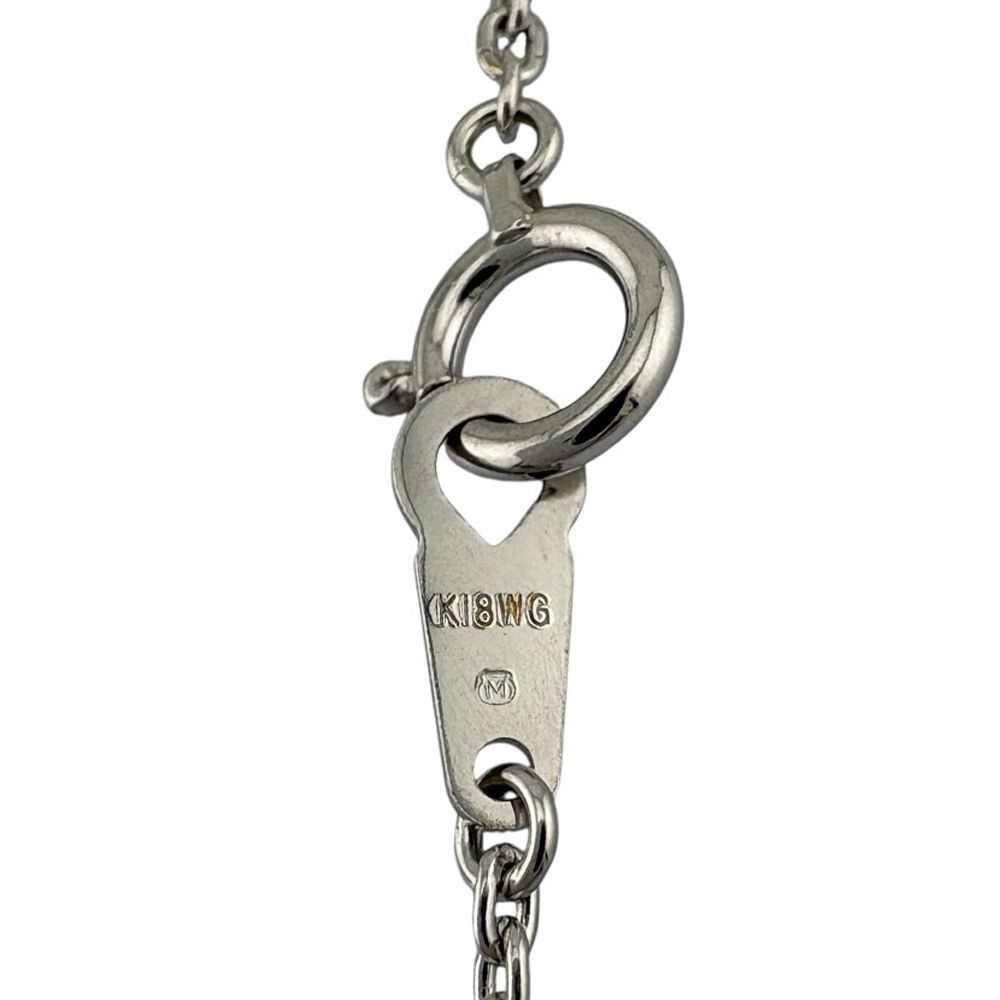 Mikimoto ladies necklace featuring 18K white gold chain and single pearl pendant, 42cm length