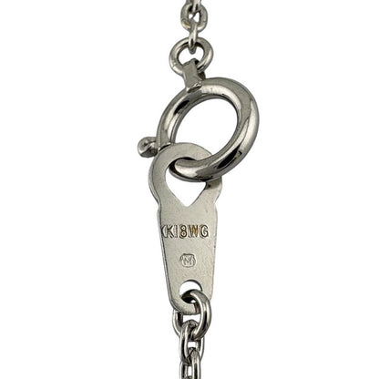 Mikimoto ladies necklace featuring 18K white gold chain and single pearl pendant, 42cm length