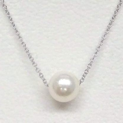 Akoya pearl pendant necklace with 7.5 mm round pearl on 40 cm silver chain