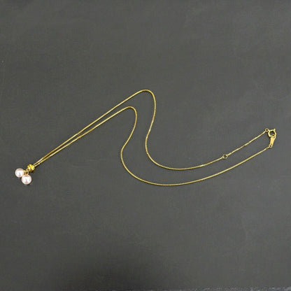 Tasaki Aoyama Pearl Slide Necklace featuring 6.0 to 6.5 mm pearls with K18YG gold chain, 49 cm long