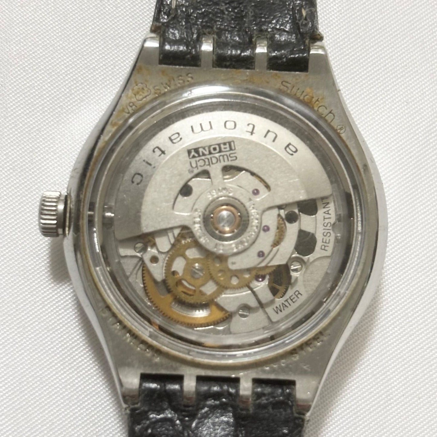 swatch Irony Automatic Skeleton Silver Black Men's — Japanese