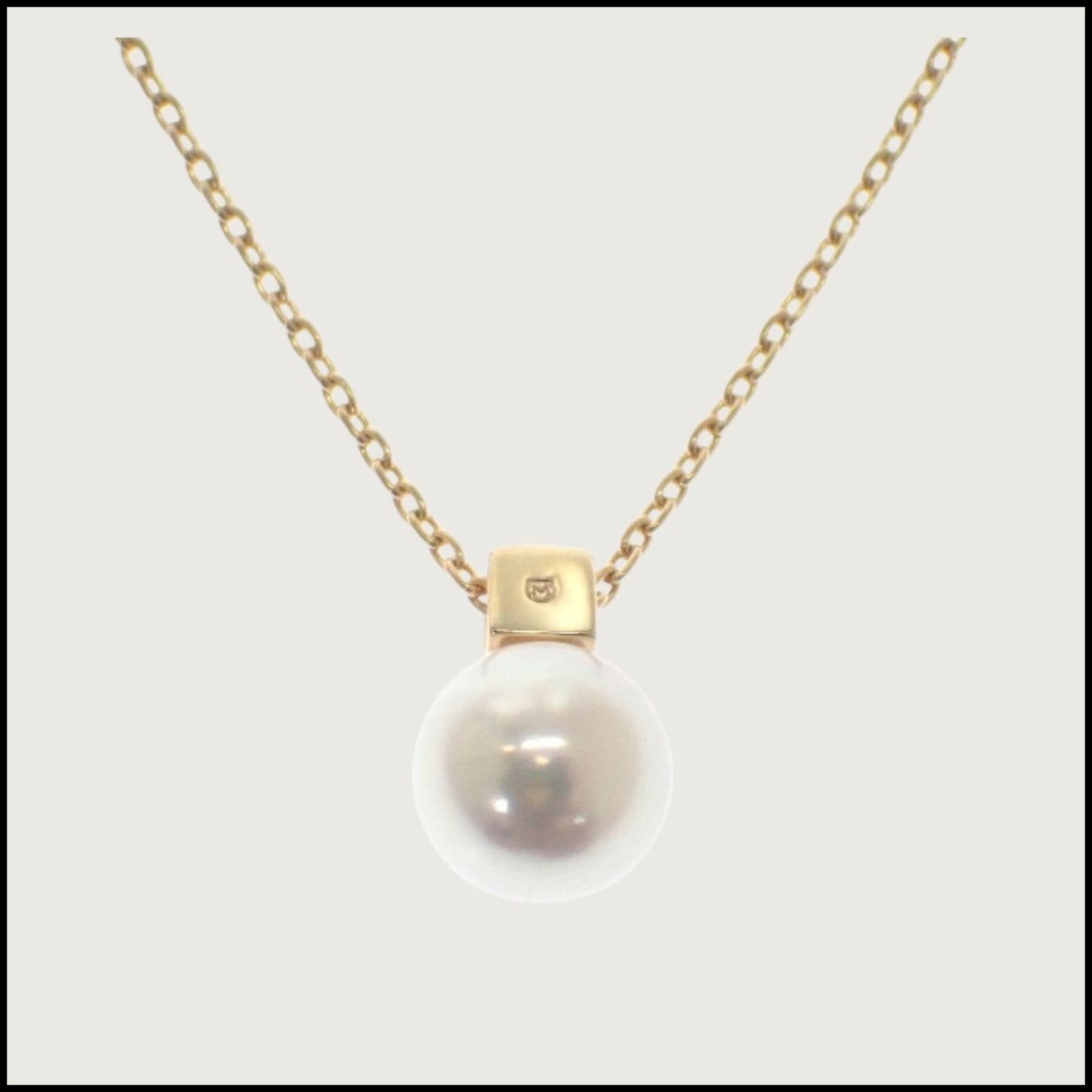 Mikimoto PP-20567K necklace featuring 7mm Akoya pearl pendant on 18K yellow gold 43 cm chain