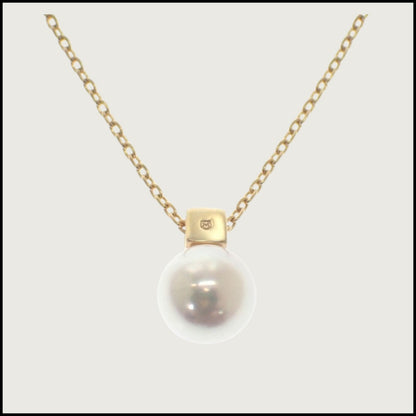 Mikimoto PP-20567K necklace featuring 7mm Akoya pearl pendant on 18K yellow gold 43 cm chain