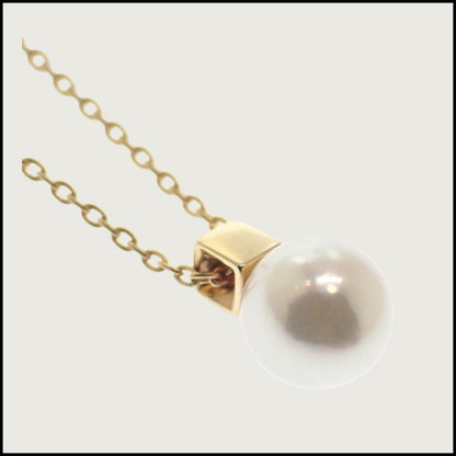 Mikimoto PP-20567K necklace featuring 7mm Akoya pearl pendant on 18K yellow gold 43 cm chain