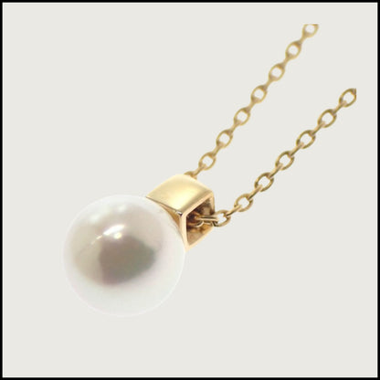Mikimoto PP-20567K necklace featuring 7mm Akoya pearl pendant on 18K yellow gold 43 cm chain