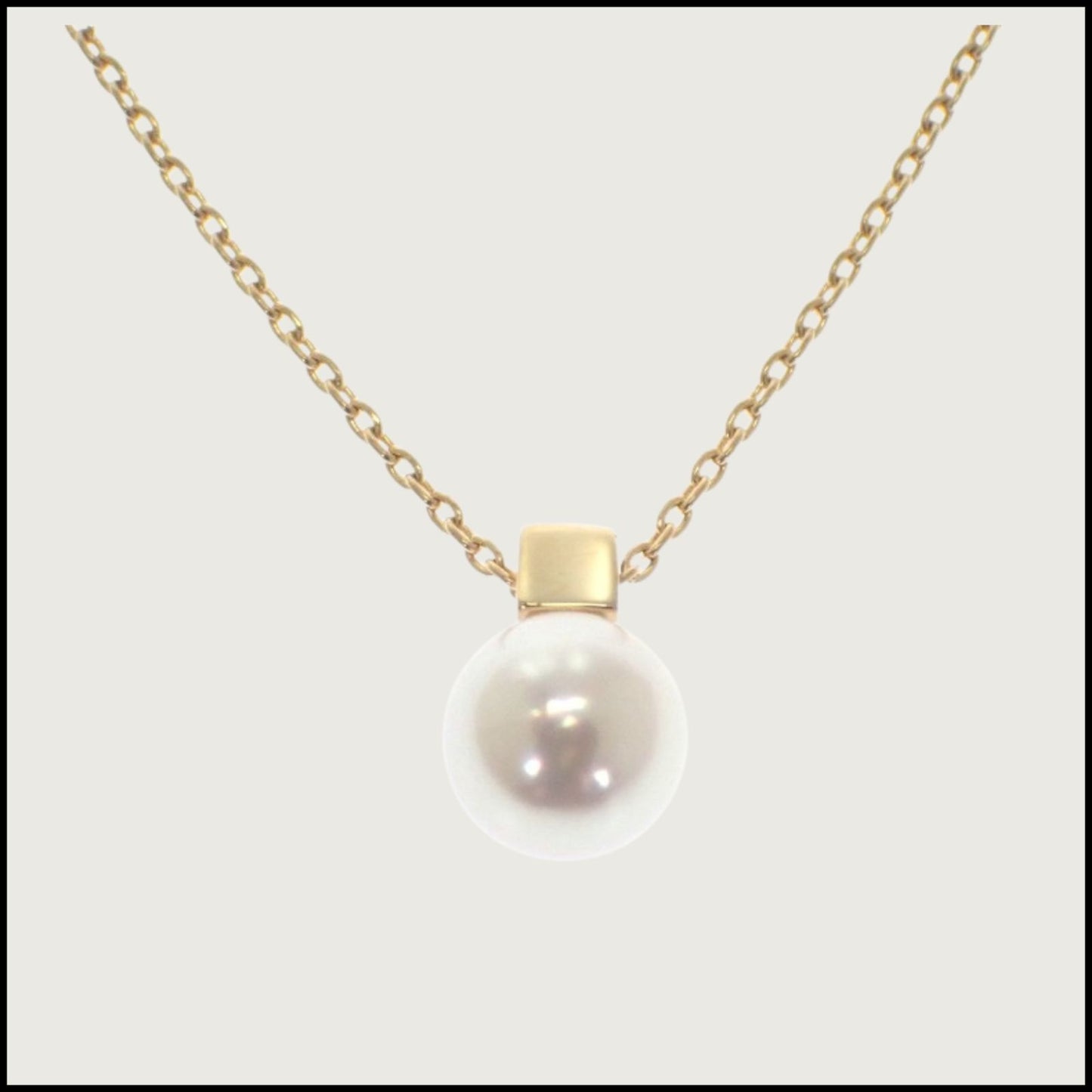 Mikimoto PP-20567K necklace featuring 7mm Akoya pearl pendant on 18K yellow gold 43 cm chain