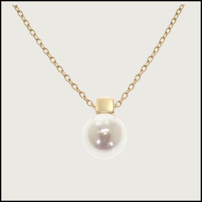 Mikimoto PP-20567K necklace featuring 7mm Akoya pearl pendant on 18K yellow gold 43 cm chain