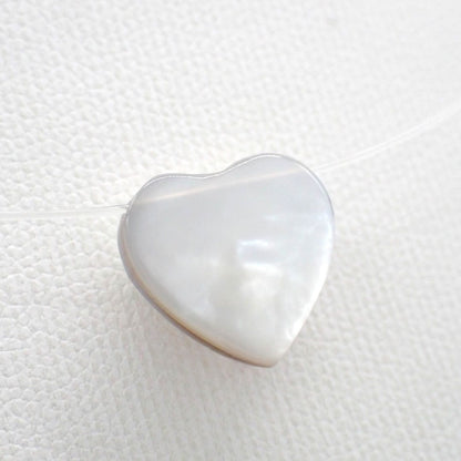 Tasaki Mabe Pearl heart necklace pendant in K18 white gold with Aurora colored Mabe pearl on 41cm chain