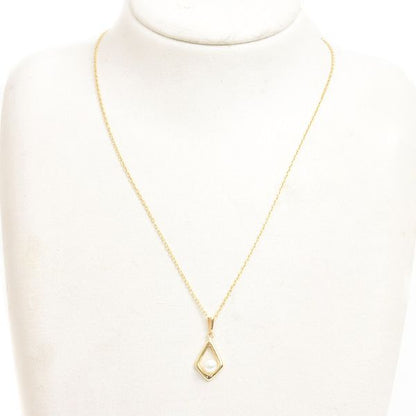 Mikimoto Square Charm Pearl Necklace with 4.8mm pearl on 40cm K18 gold chain