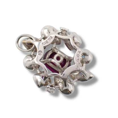 Tasaki Pearl Diamond multi-stone pendant necklace with white gold setting and colorful gemstones